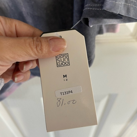 Clara Sunwoo Ombré print 3 quarter sleeve shirt NWT M - Picture 9 of 9